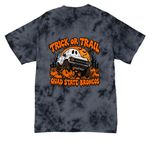 QSB Trail & Treat, a Black Crystal Tie Dye Tee (back-view)