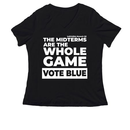 The Midterms Are The Whole Game, a Black Women's Relaxed V-Neck Tee