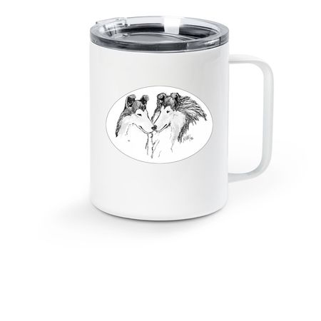 Travel in Style - Artwork by Mike Cheatham, a White Stainless Steel Travel Mug