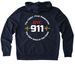 The FIRST first responder, a Night Sky Navy Allmade Organic French Terry Zip Up Hoodie (back-view)