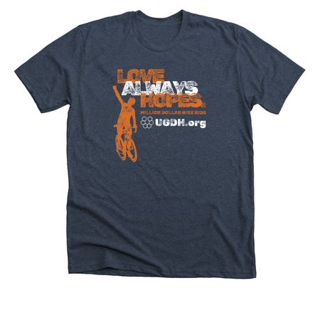Million Dollar Bike Ride, a Heather Midnight Navy Premium Unisex Tee