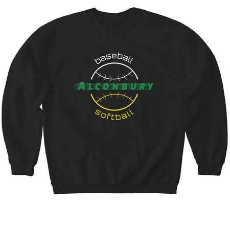 AMHS Baseball & Softball, a Black Softstyle Crewneck Sweatshirt
