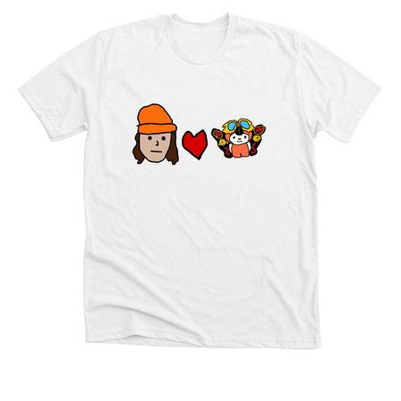 Bobby Hearts Moths, a Solid White Blend Premium Unisex Tee