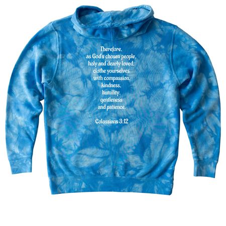GRCS Apparel Extravaganza!&nbsp;&nbsp;, a Aqua Blue Youth Tie Dye Pullover Hoodie (back-view)