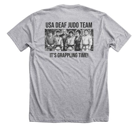 &nbsp;Judo Team (Baki Style), a Athletic Heather Premium Unisex Tee (back-view)