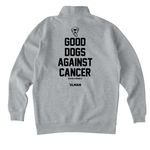 Good Dogs Against Cancer - LTD, a Grey Heather Midweight Quarter Zip Pullover (back-view)