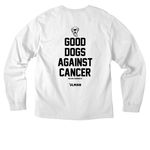 Good Dogs Against Cancer - LTD, a White Unisex Heavyweight Long Sleeve Tee (back-view)