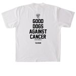 Good Dogs Against Cancer - LTD, a White Heavyweight Garment Dye Tee (back-view)