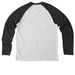 MCAR, a Space Black/ Bright White Allmade Eco Triblend Colorblock Raglan Long Sleeve Tee (back-view)