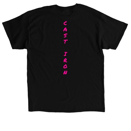 Pink Cast Iron, a Black Classic Unisex Tee (back-view)