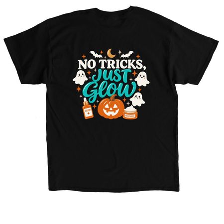 No Tricks Just Glow, a Black Classic Unisex Tee (back-view)