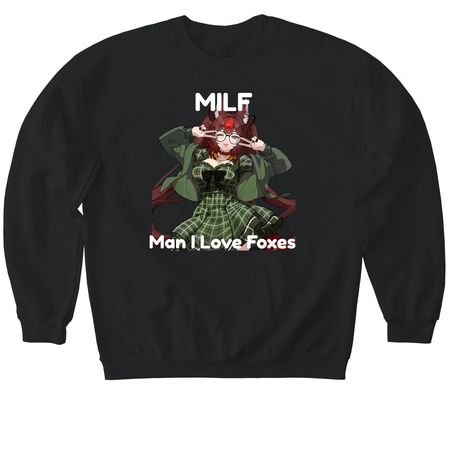 MILF Coffee, a Black Softstyle Crewneck Sweatshirt