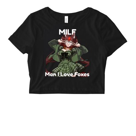 MILF Coffee, a Black Women's Fitted Cropped Tee