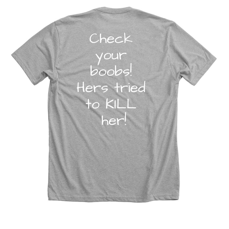 La Boobie Brigade Team 2, a Athletic Heather Premium Unisex Tee (back-view)