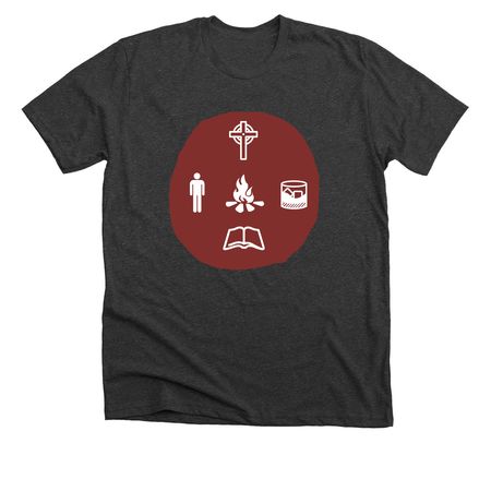 The Firepit, a Dark Grey Heather Premium Unisex Tee