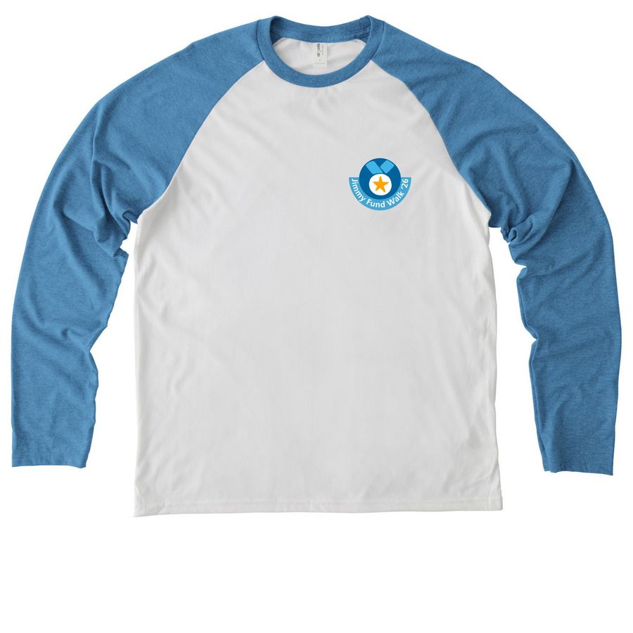 Jimmy Fund Walk 2026, a Azure Blue/ Bright White Allmade Eco Triblend Colorblock Raglan Long Sleeve Tee