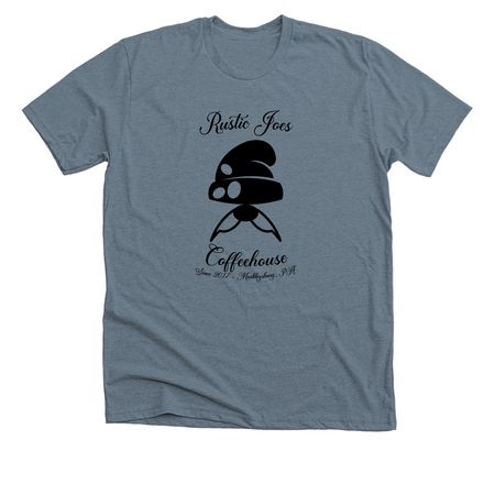 "Sip, Savor, Support ? Rustic Joe?s, a Heather Blue Storm Premium Unisex Tee