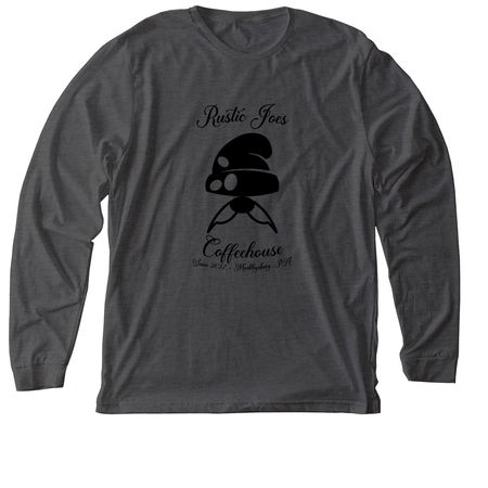 "Sip, Savor, Support ? Rustic Joe?s, a Dark Grey Heather Premium Long Sleeve Tee