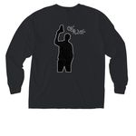 Kannon Pocket Tee, a Black Comfort Colors Long Sleeve Pocket Tee (back-view)