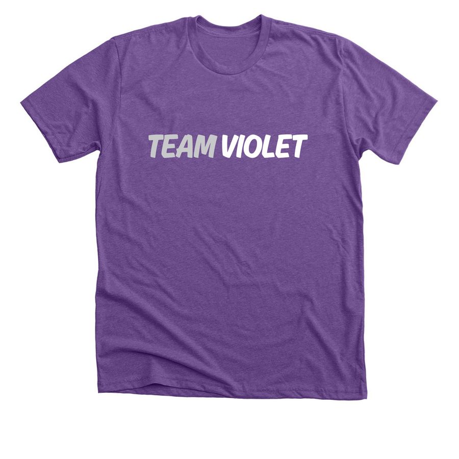 Team Violet Tee, a Heather Team Purple Premium Unisex Tee