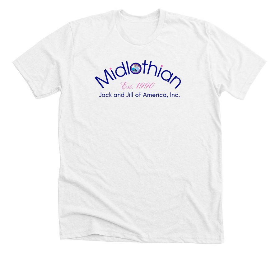 Midlothian Adult T-shirt, a Solid White Blend Premium Unisex Tee