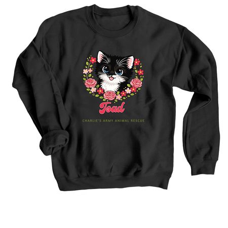Baby Toad!, a Black Crewneck Sweatshirt