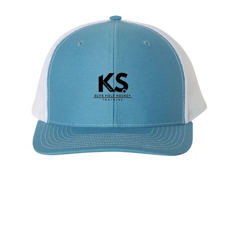 Hats, a Columbia Blue/ White Printed Snapback Trucker Cap