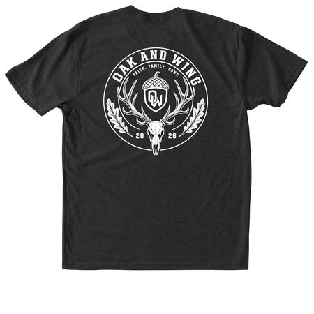 O&W - Faith. Family. Hunt., a Vintage Black Triblend Unisex Tee (back-view)