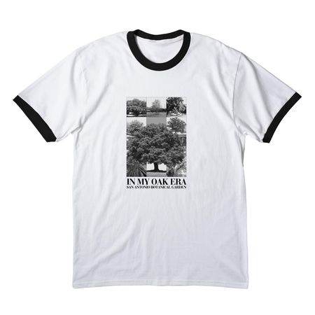 San Antonio Botanical Garden BIG GIVE 2025, a White/ Jet Black Cotton Ringer Tee