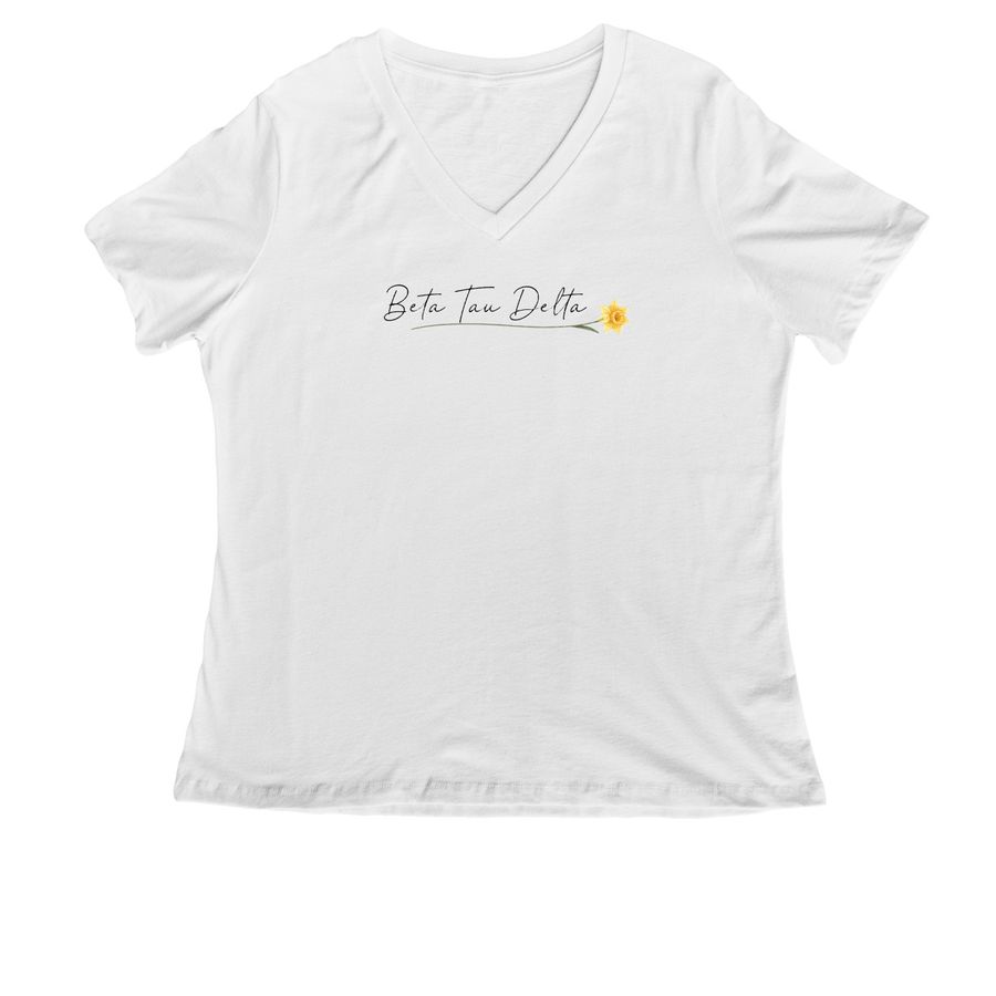 Beta Tshirt, a White Women's Relaxed V-Neck Tee