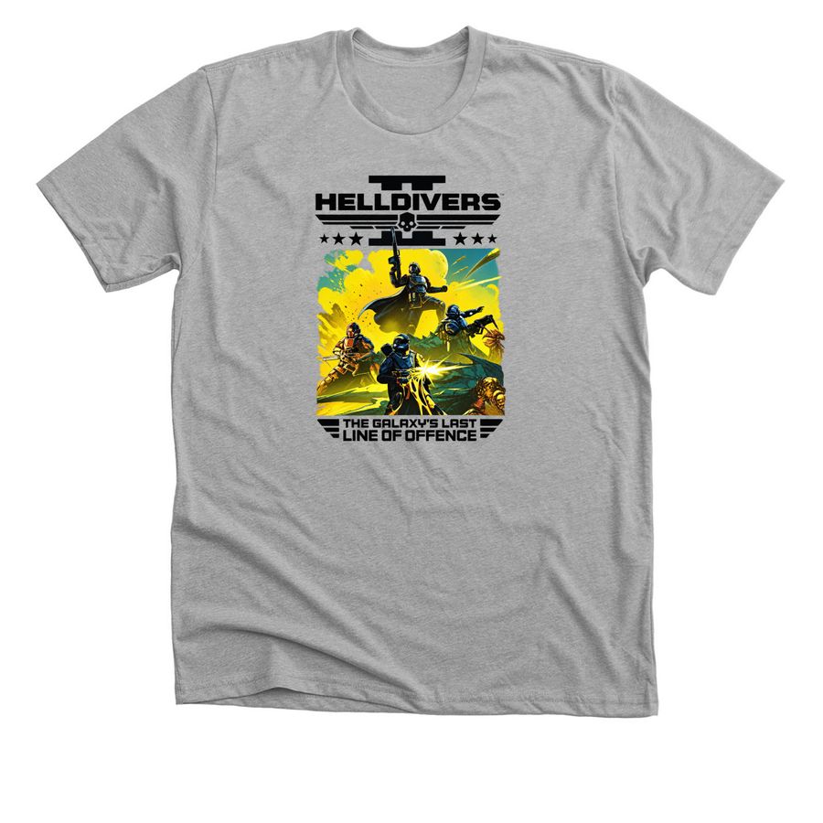 Helldivers Last Line of Offense Unisex Shirt, a Athletic Heather Premium Unisex Tee