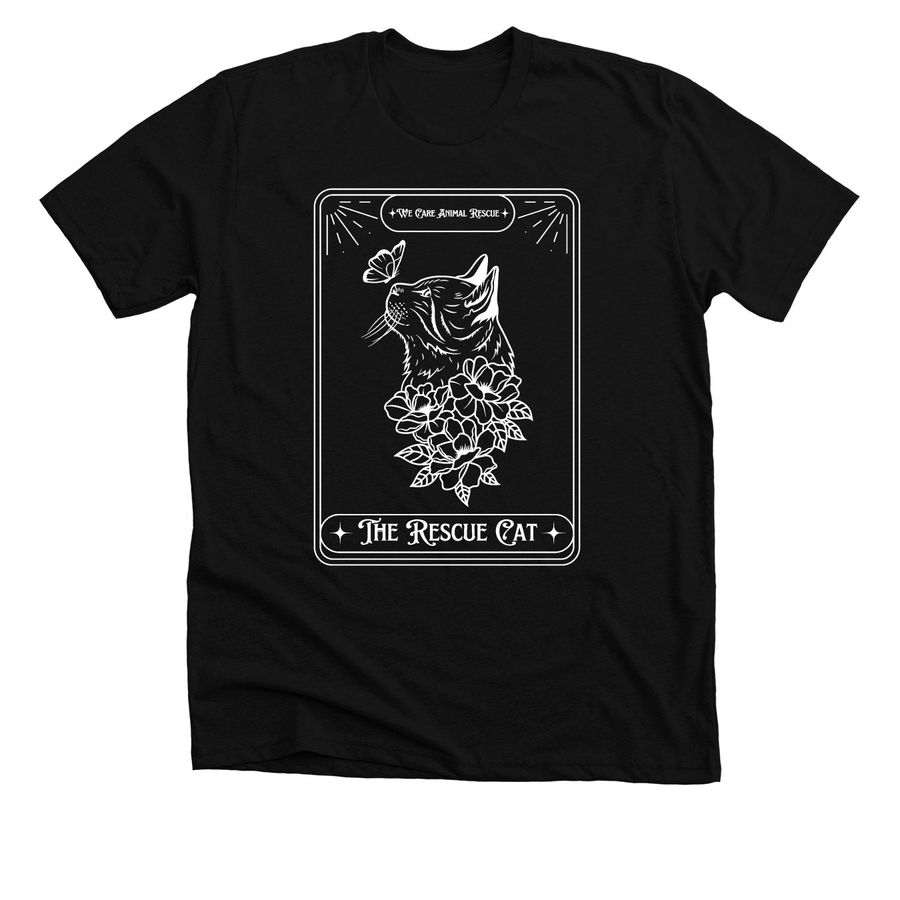 The Rescue Cat, a Solid Black Blend Premium Unisex Tee