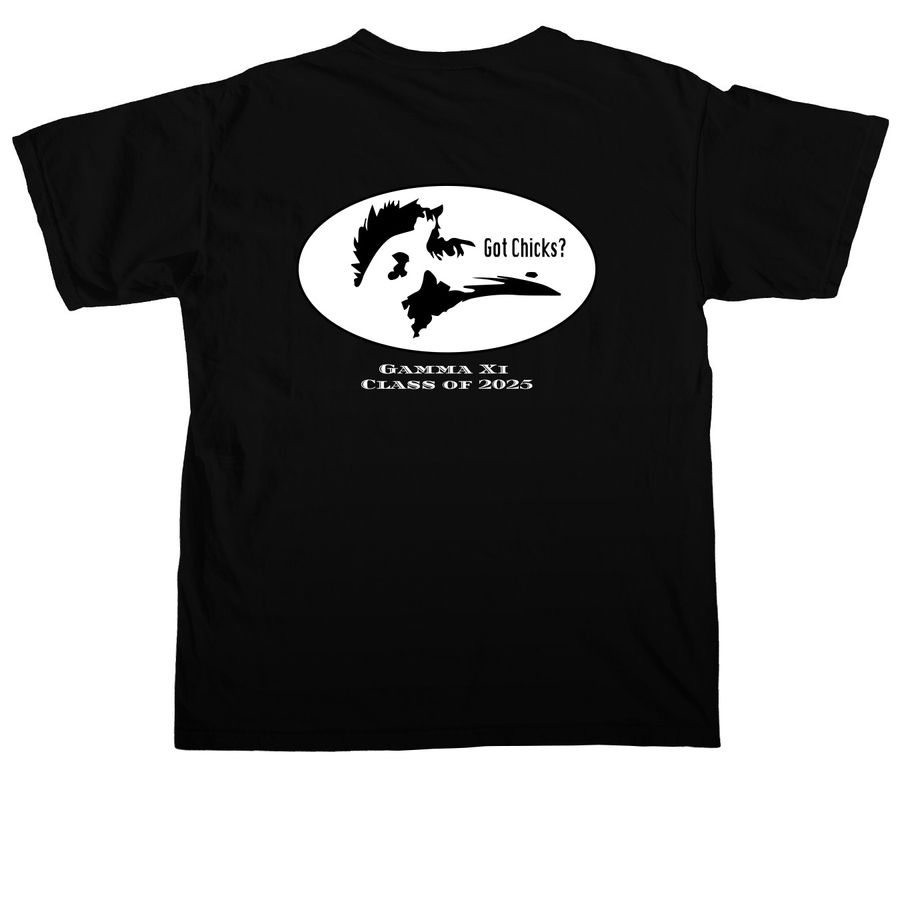 Gamma Xi Class of 2025, a Black Comfort Colors Unisex Tee (back-view)