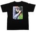 Saving One Rabbit, a Black Comfort Colors Unisex Tee (back-view)