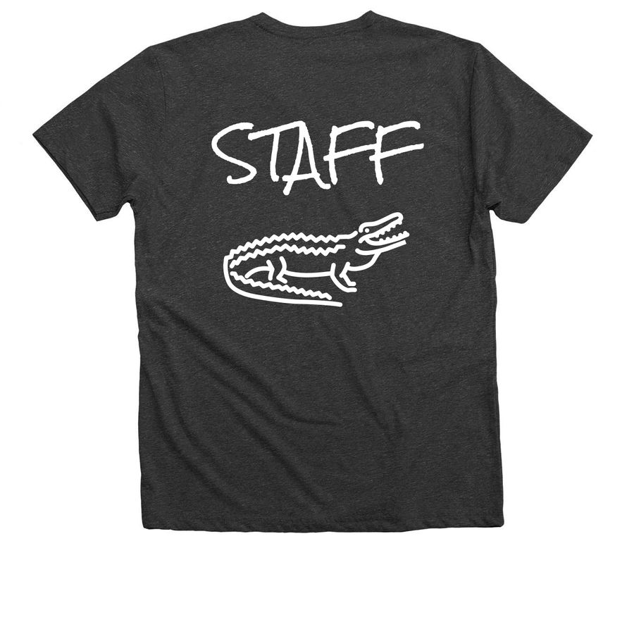 New Shirts, a Dark Grey Heather Premium V-Neck Tee (back-view)