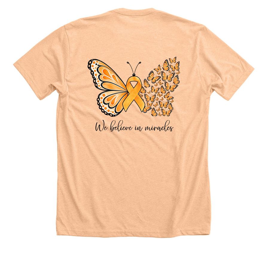 We believe in miracles, a Heather Peach Premium Unisex Tee