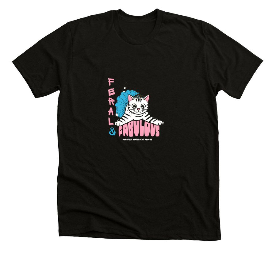 Feral & Fabulous, a Black Heather Premium Unisex Tee