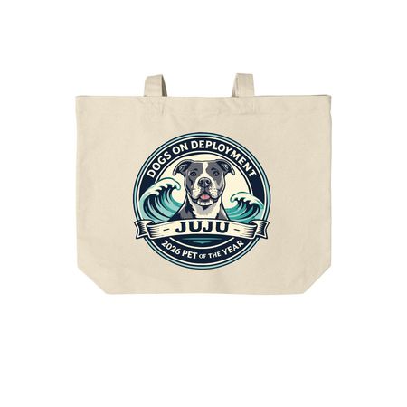 2026 DoD Mascot, Juju Totes, a Natural Cotton Canvas Tote Bag