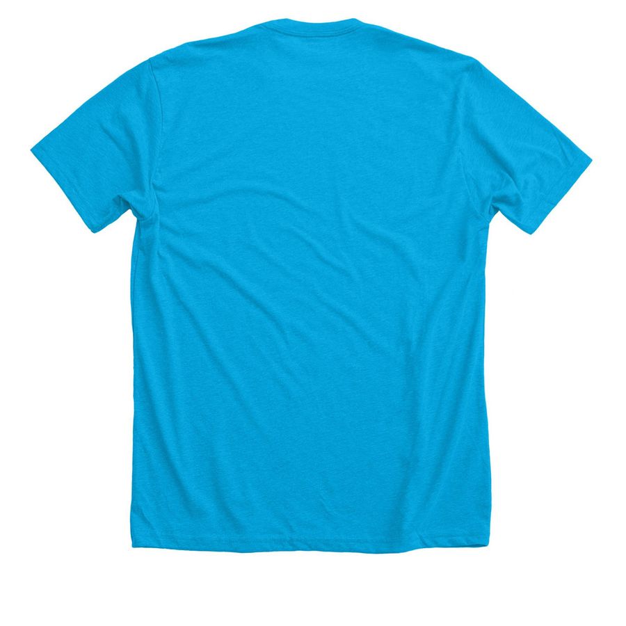 Iceland 2026 (Wild & Precious), a Neon Blue Premium Unisex Tee (back-view)