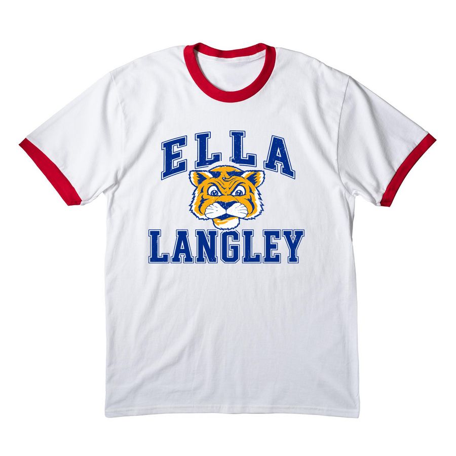 Ella Langley Auburn Merch, a White/ Red Cotton Ringer Tee
