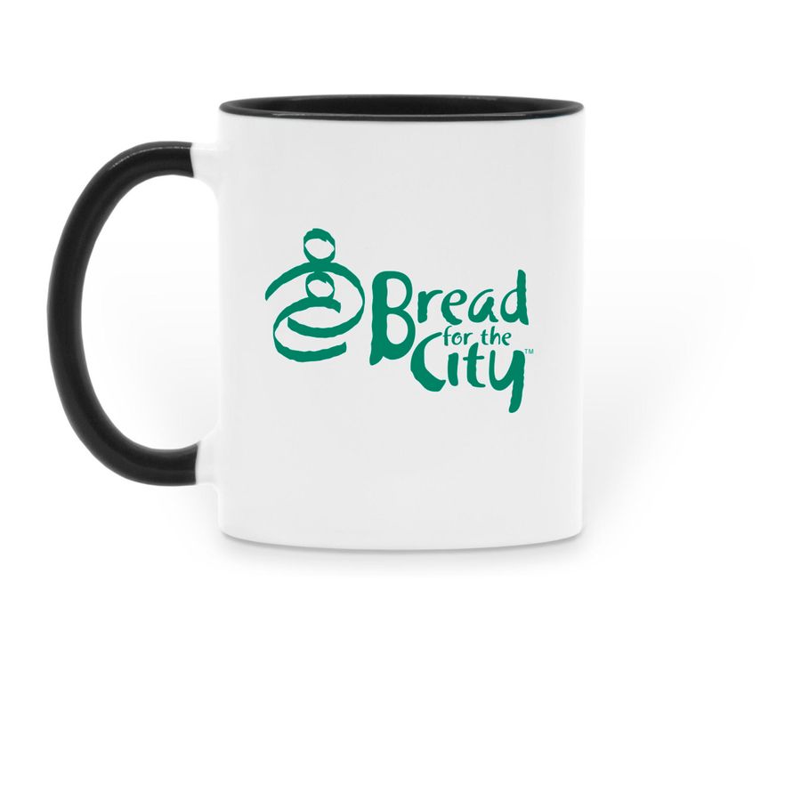 Holiday Helpings Mug, a Black Two-Tone Ceramic Mug (back-view)