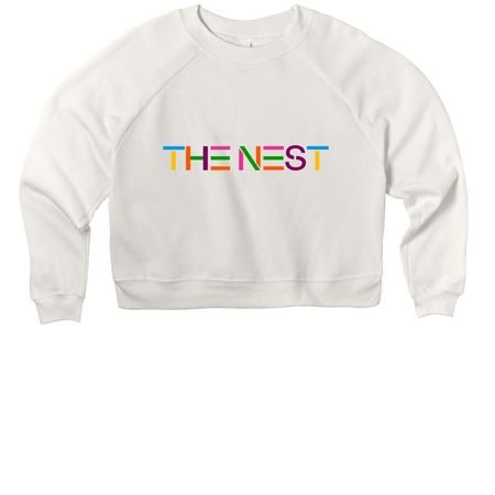 NESPRIT Nest Shirts, a Vintage White Women's Premium Cropped Raglan Sweatshirt