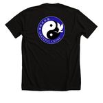 Grateful Crane Apparel, a Solid Black Blend Premium Unisex Tee (back-view)