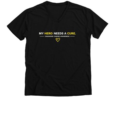 My Hero Needs a Cure, a Solid Black Blend Premium V-Neck Tee