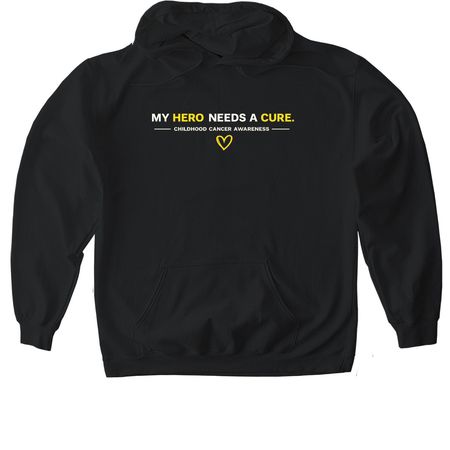 My Hero Needs a Cure, a Black Gildan Softstyle Pullover Hoodie