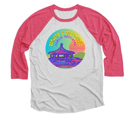 BBD at Gulley Park, a Pink and Heather White 3/4 Sleeve Baseball Tee