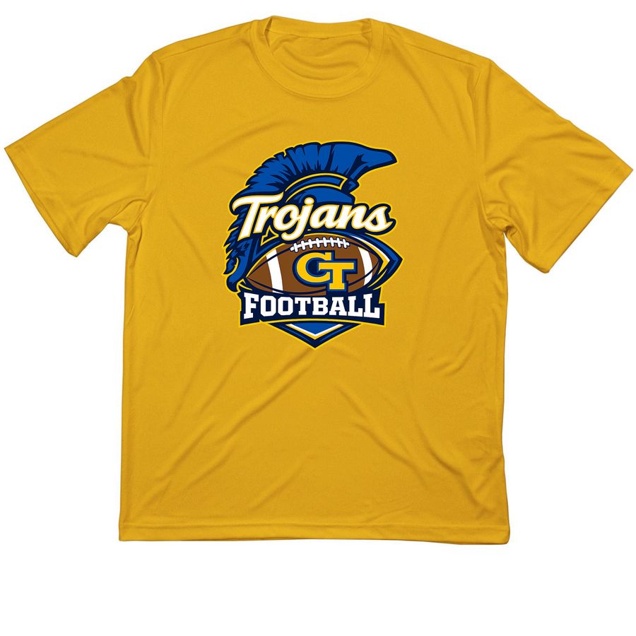 Trojans Football Player Shirt, a Gold Classic Performance Tee