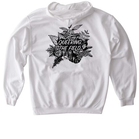 Queering the Field, a White Gildan Softstyle Pullover Hoodie