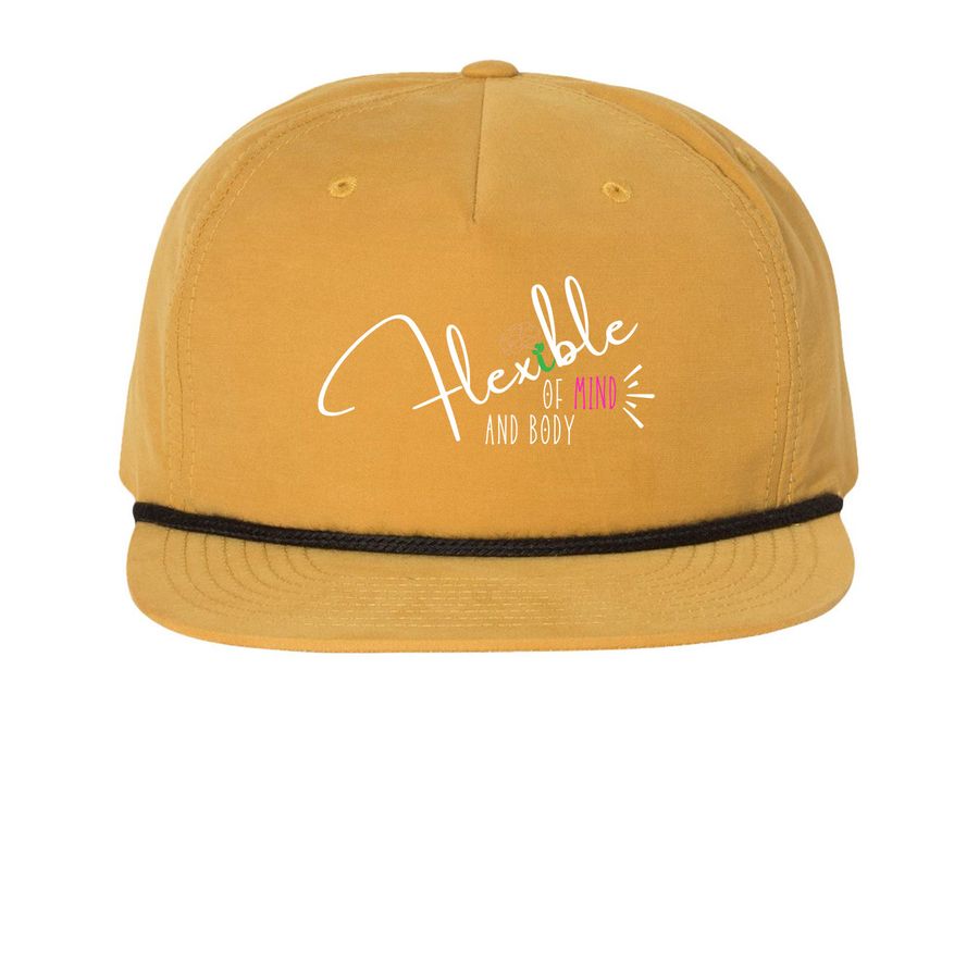 Flexible Yogis, a Biscuit/ Black Printed Umpqua Snapback Cap