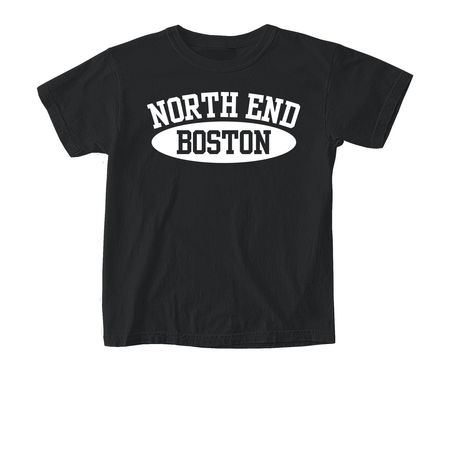 North End Pride, a Black Comfort Colors Youth Tee